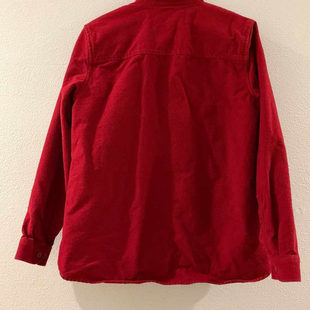 L.L.Bean Heritage Chamois Flannel Red Button-Up Shirt size L Cozy - Picture 3 of 4